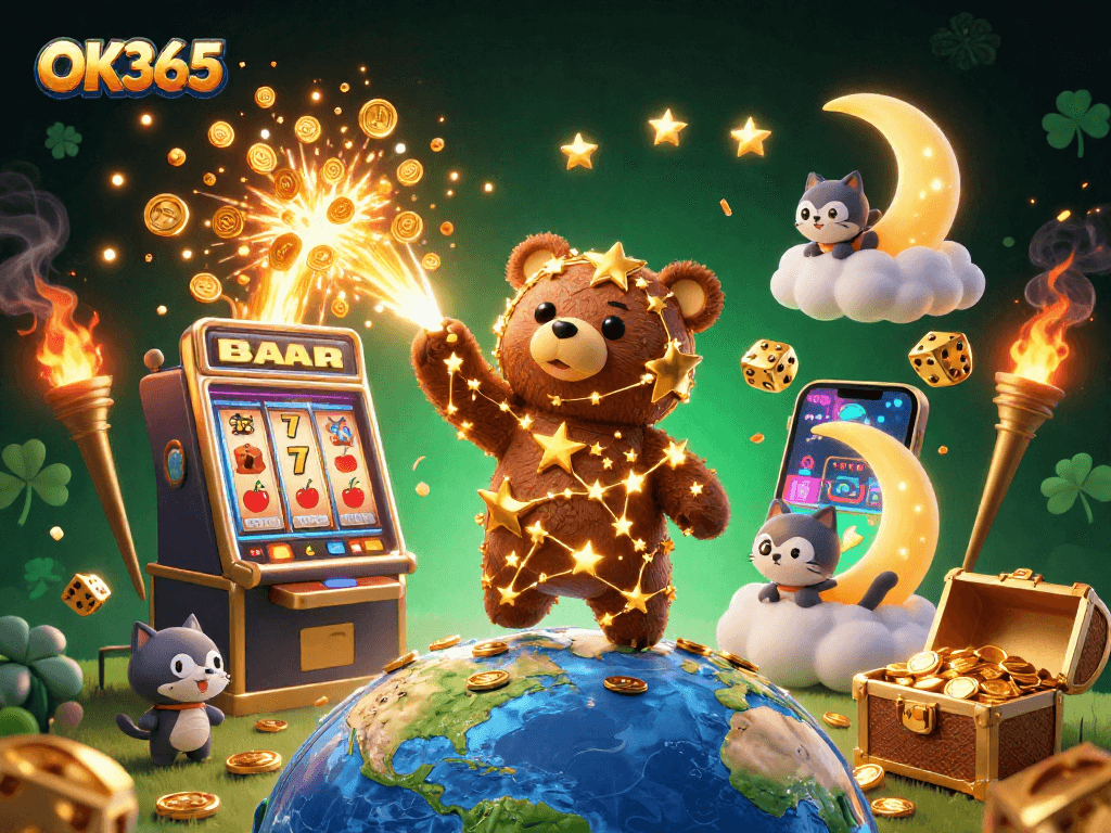 Experience the thrill of winning at OK365 with dynamic gaming elements and vibrant visuals.