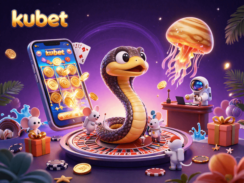 Place bets on kubet's cosmic roulette while astronaut mice engage in gaming action.
