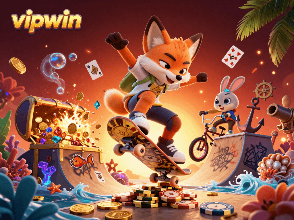 Experience thrilling gameplay with vipwin's vibrant casino adventure featuring animated creatures.