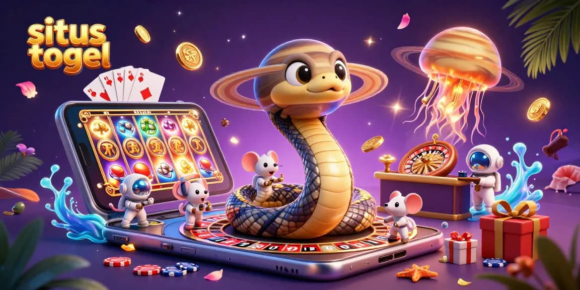 Spin the Saturn ring snake roulette on situs togel with luminescent cosmic dealer and vibrant casino elements.