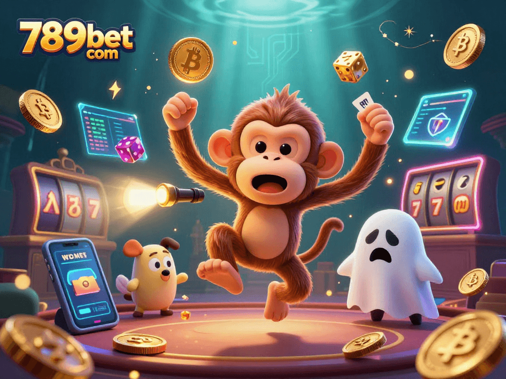 Experience thrilling gaming action with 789bet com's animated casino characters juggling treasures in a vibrant scene.