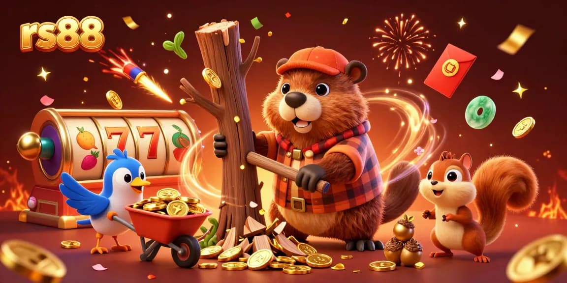 Join the excitement of rs88 as a beaver collects golden coins in a thrilling casino scene.