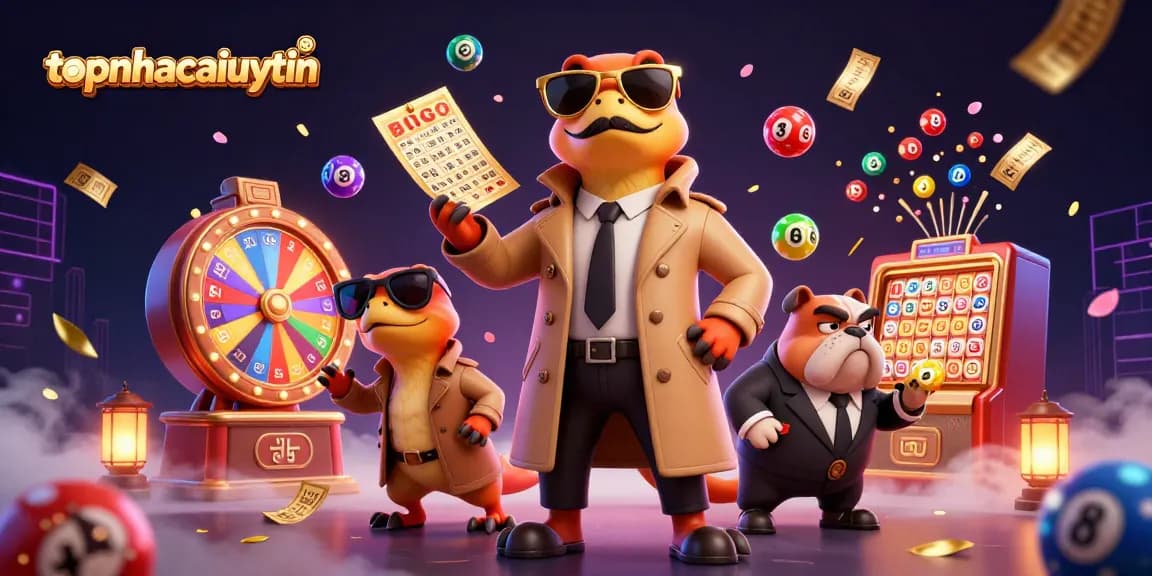 Engage with topnhacaiuytin's thrilling world of lottery excitement in a vibrant VIP casino scene.