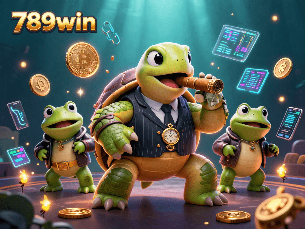 Experience thrilling gaming at 789win with a vibrant illustration featuring unique casino characters and elements.