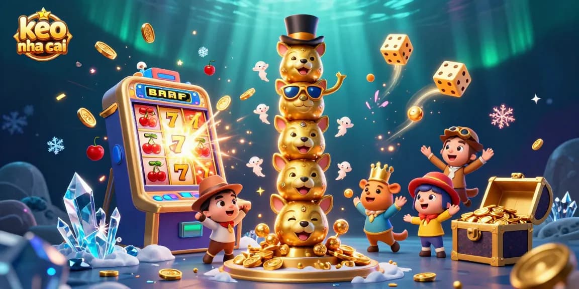 Experience excitement with keo nha cai through a vibrant 3D casino illustration featuring dynamic jackpots.