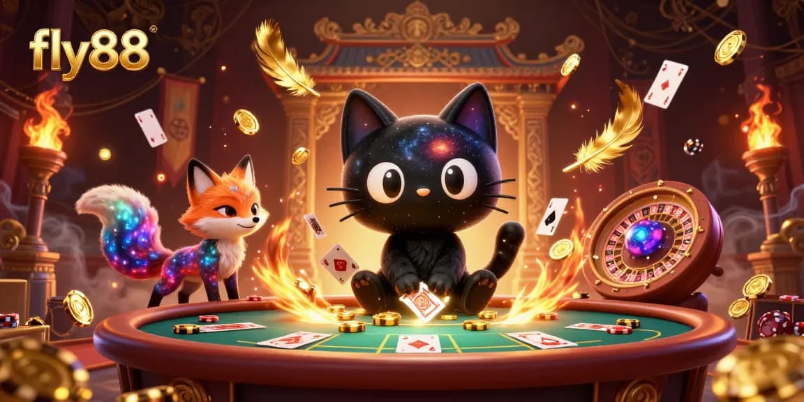 Experience immersive gameplay at fly88's dynamic cosmic casino featuring unique characters and vibrant game elements.