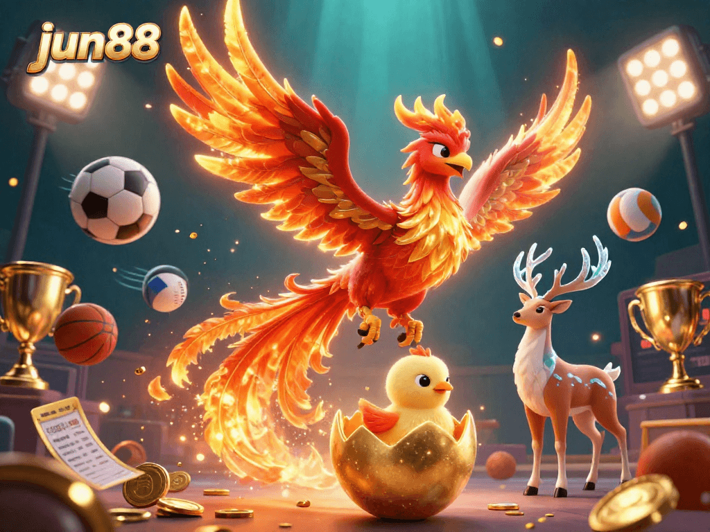 Experience the thrill of winning at jun88 with vibrant 3D characters and dynamic casino elements.