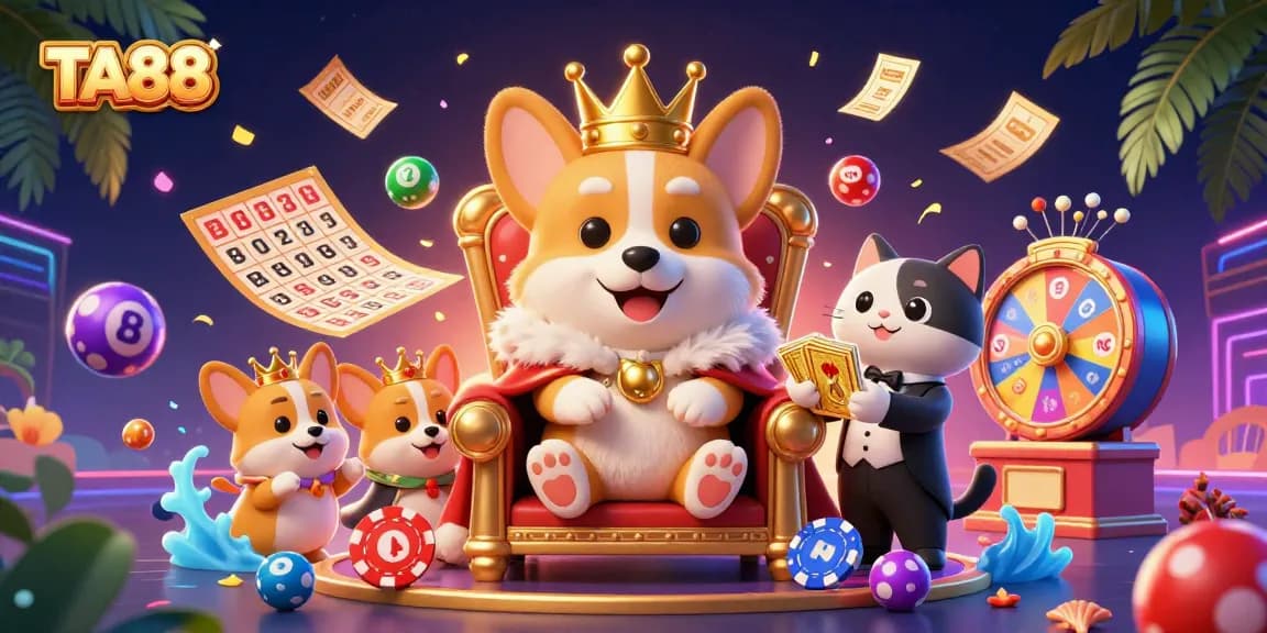 TA88 offers a thrilling lottery scene filled with bouncing balls and vibrant gaming elements.