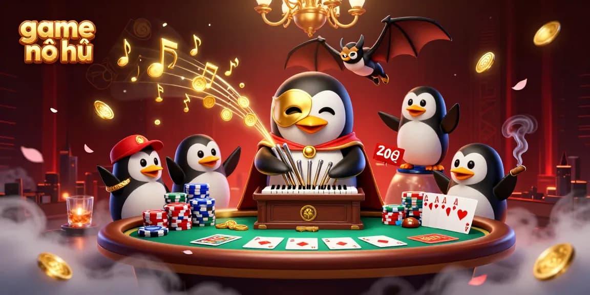 Engage in thrilling game nổ hũ action amidst a vibrant casino scene with animated characters.