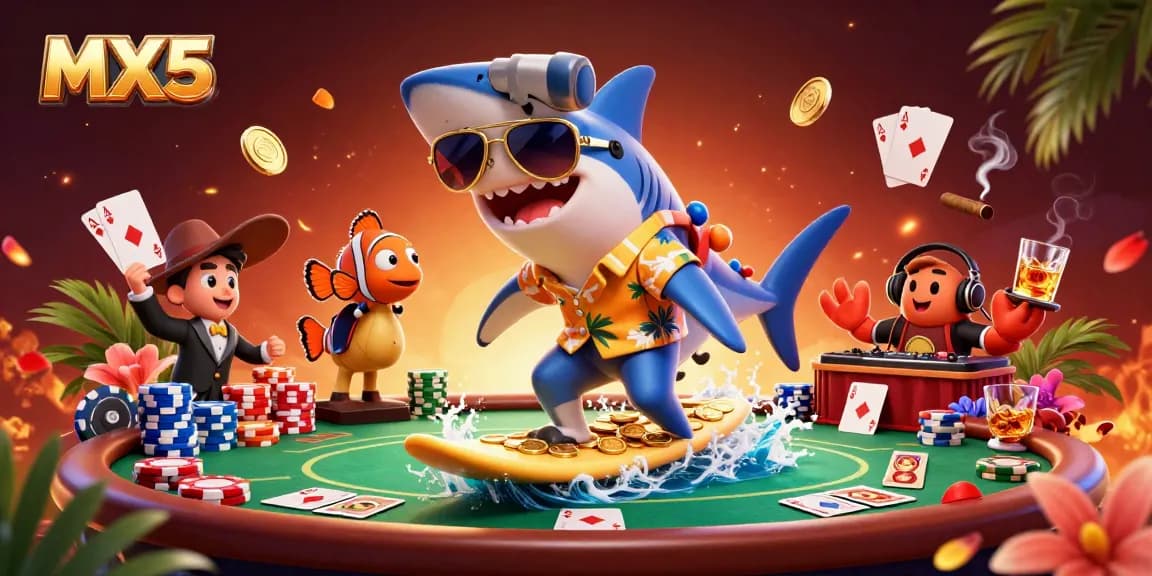 Surf the wave of gold coins with MX5's immersive gaming experience featuring unique characters.