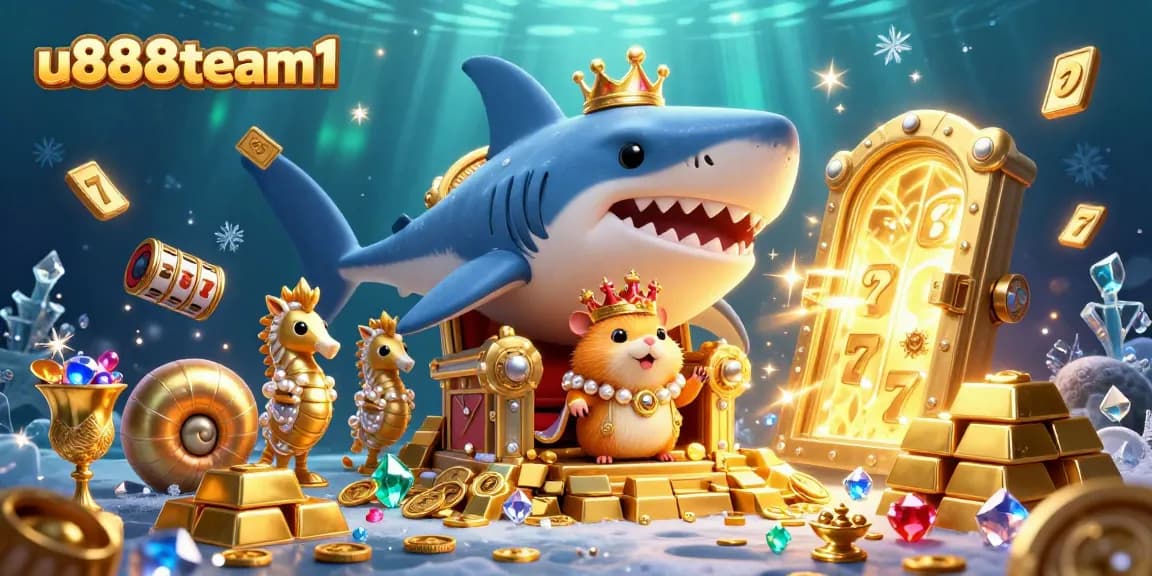 Join the adventure with u888team1 in this vibrant casino-themed scene featuring a hamster king!
