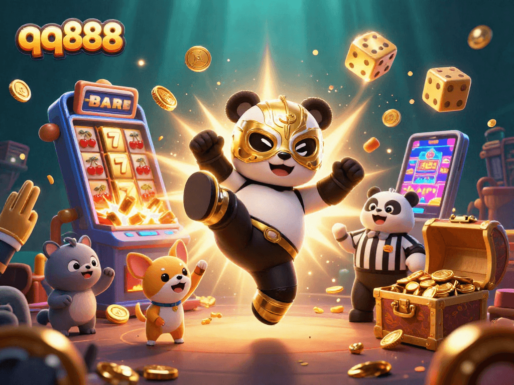 Engage with qq888's thrilling games featuring colorful 3D characters and dynamic casino elements.