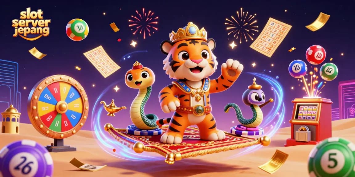 Experience the thrill of slot server jepang with vibrant casino elements in this stunning illustration.
