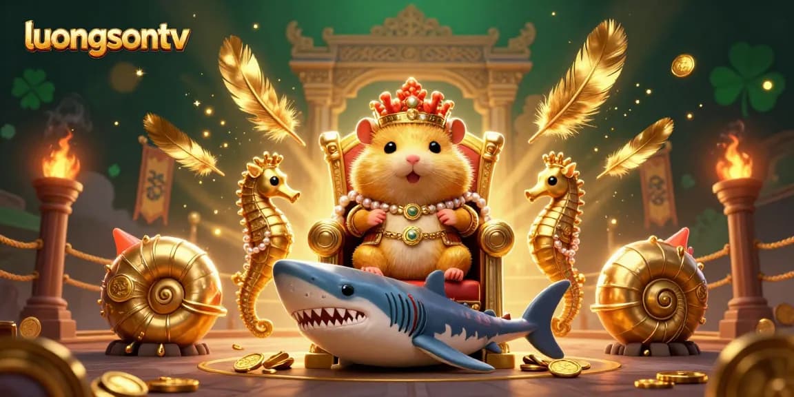 Experience thrilling moments with the luongsontv hamster king and royal guards in a vibrant gambling arena.