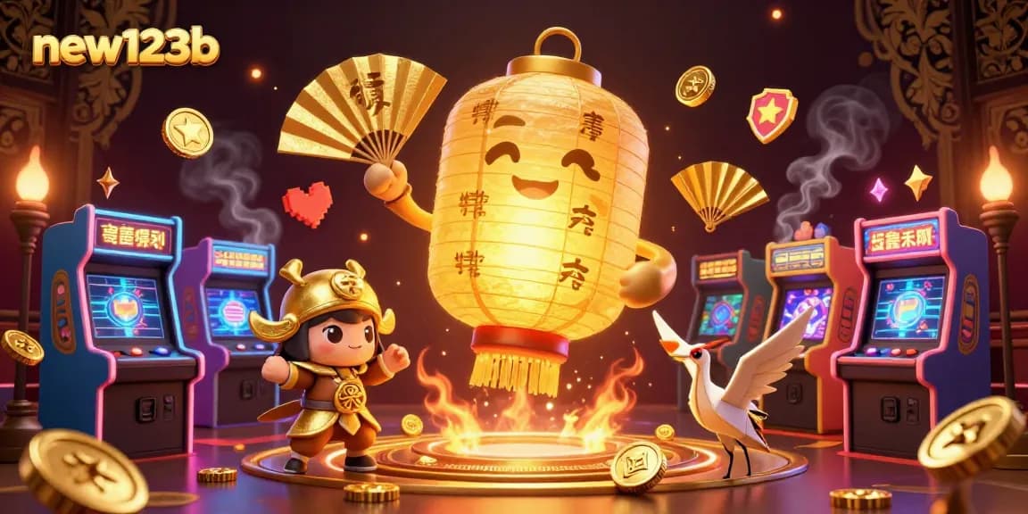 Experience thrilling gaming with new123b in this vibrant casino-themed digital art.