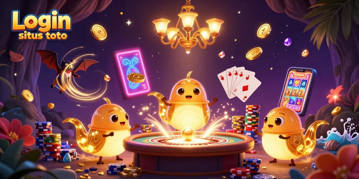 Pertaruhan seru di Login situs toto dengan cahaya emas pertandingan dan karakter 3D yang menawan.