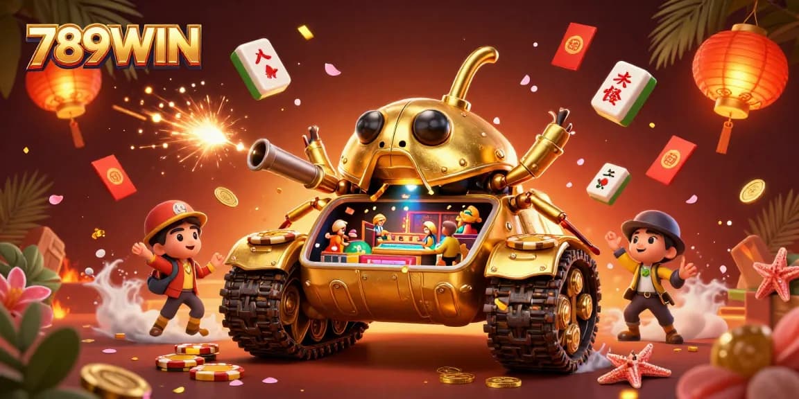 Explore the exciting world of 789WIN with interactive casino experience in a unique illustration.