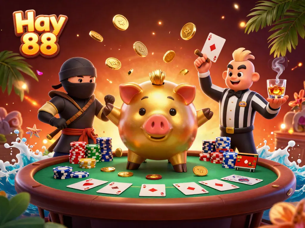 Experience thrilling gameplay with Hay 88 featuring colorful casino elements and dynamic characters.
