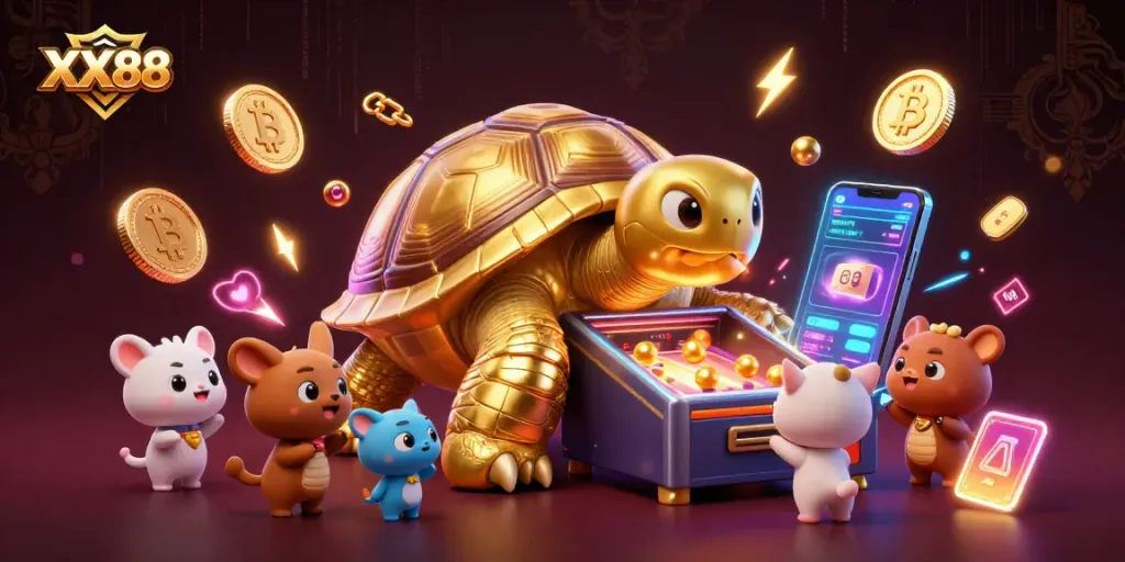 Engage with the exciting world of XX88 through this vibrant casino-themed illustration.