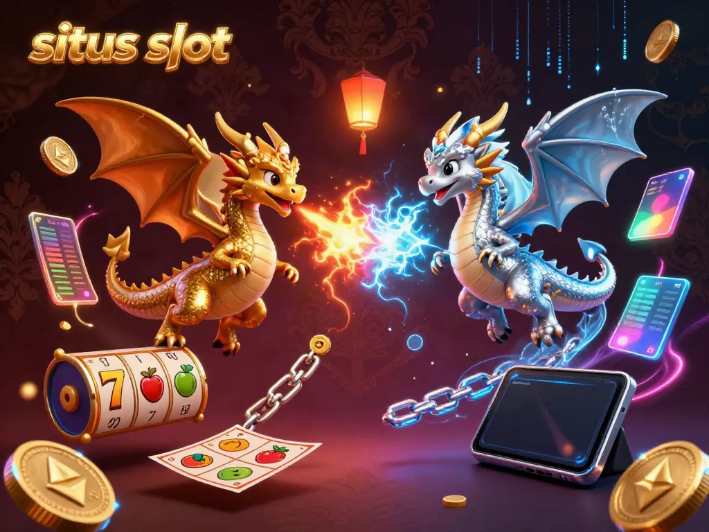 Engage with the exhilarating situs slot experience featuring dynamic dragons and vibrant slot elements.