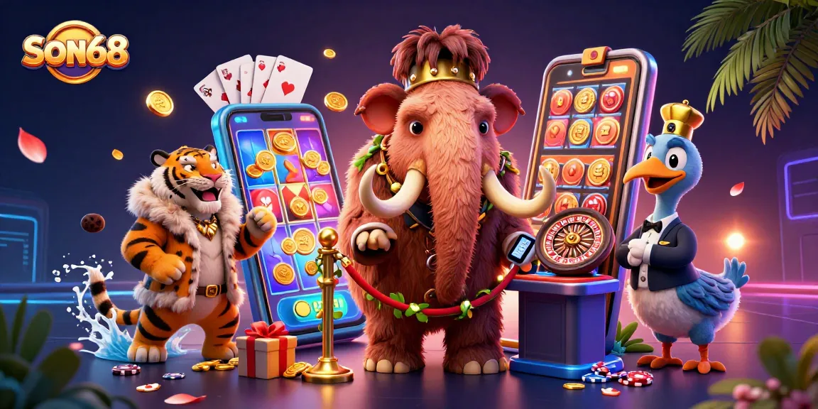 Experience thrilling gameplay at son68 with vibrant casino characters welcoming you to a world of excitement.