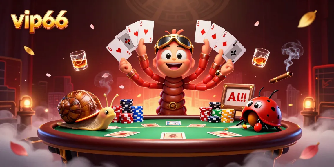 Experience high-stakes action with vip66 as a millipede dealer fans out cards while a snail pushes chips.