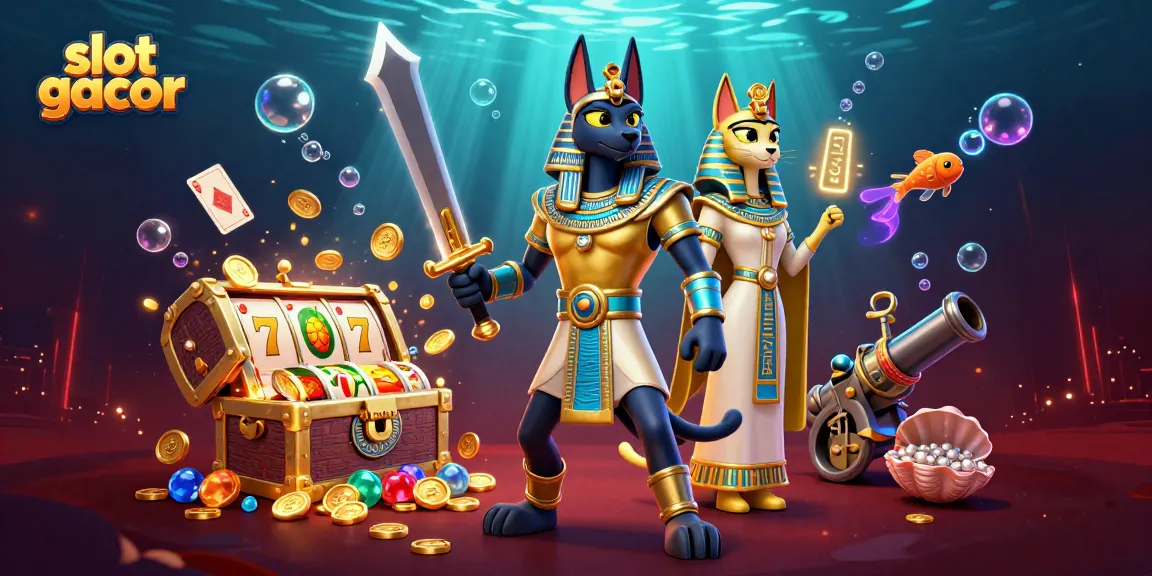 Spin the reels of slot gacor alongside ancient warriors and treasure in a vibrant casino scene.
