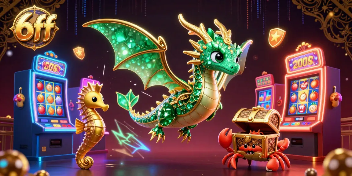Win big with 6ff in this immersive, colorful online casino scene showcasing vibrant gaming elements.