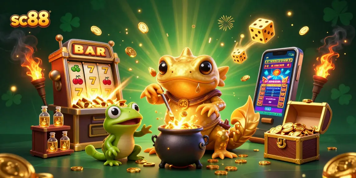 Spin the reels with sc88's enchanting 3D casino scene full of gold and excitement.