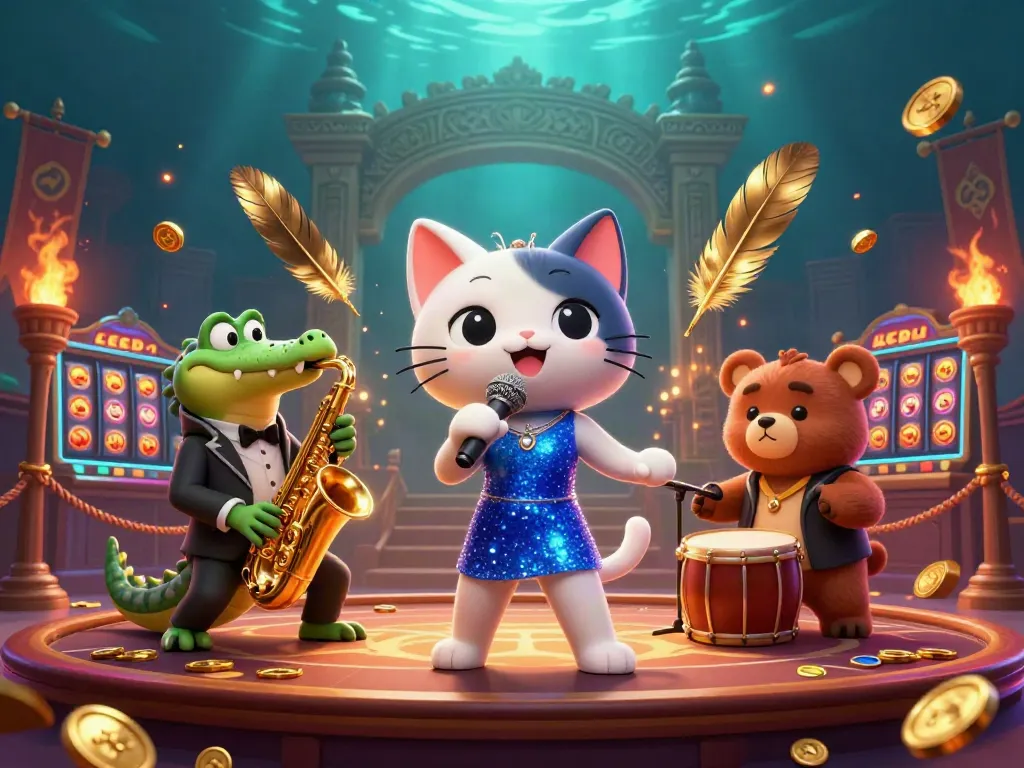 Experience Nổ Hũ with jackpot excitement in a vibrant 3D casino scene filled with dynamic characters and game elements.