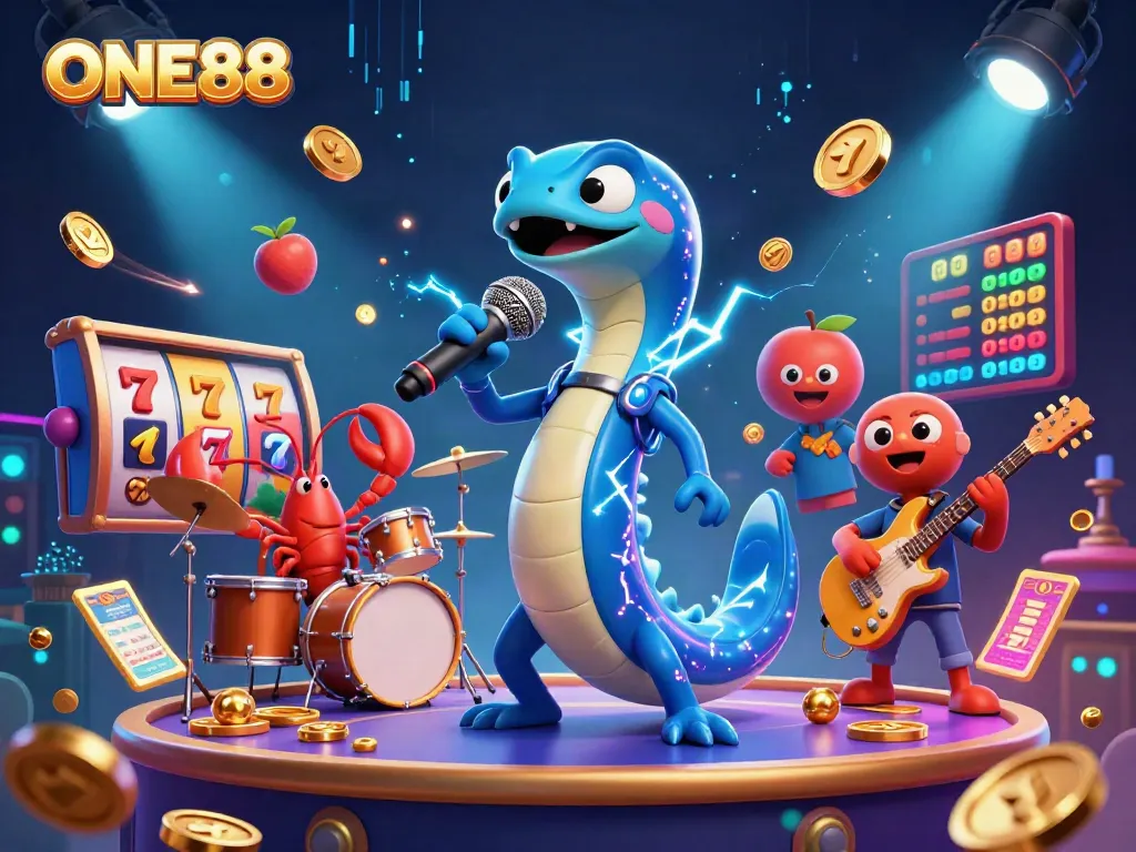 Experience the electric vibe of ONE88 casino with an animated underwater DJ performance.