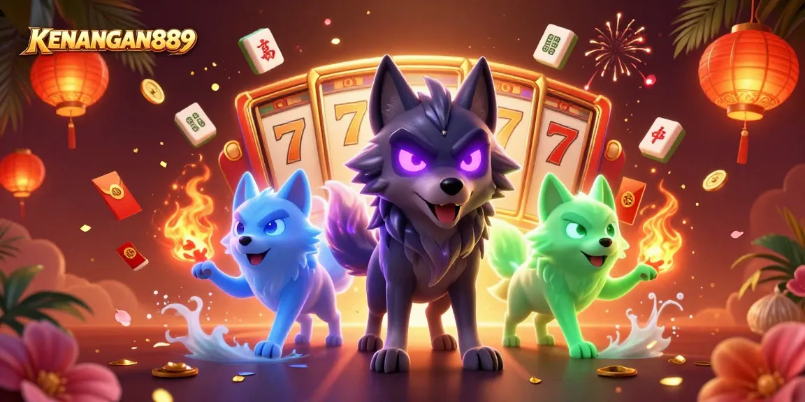 Experience KENANGAN889 with captivating slots and vibrant game elements illuminating the scene.