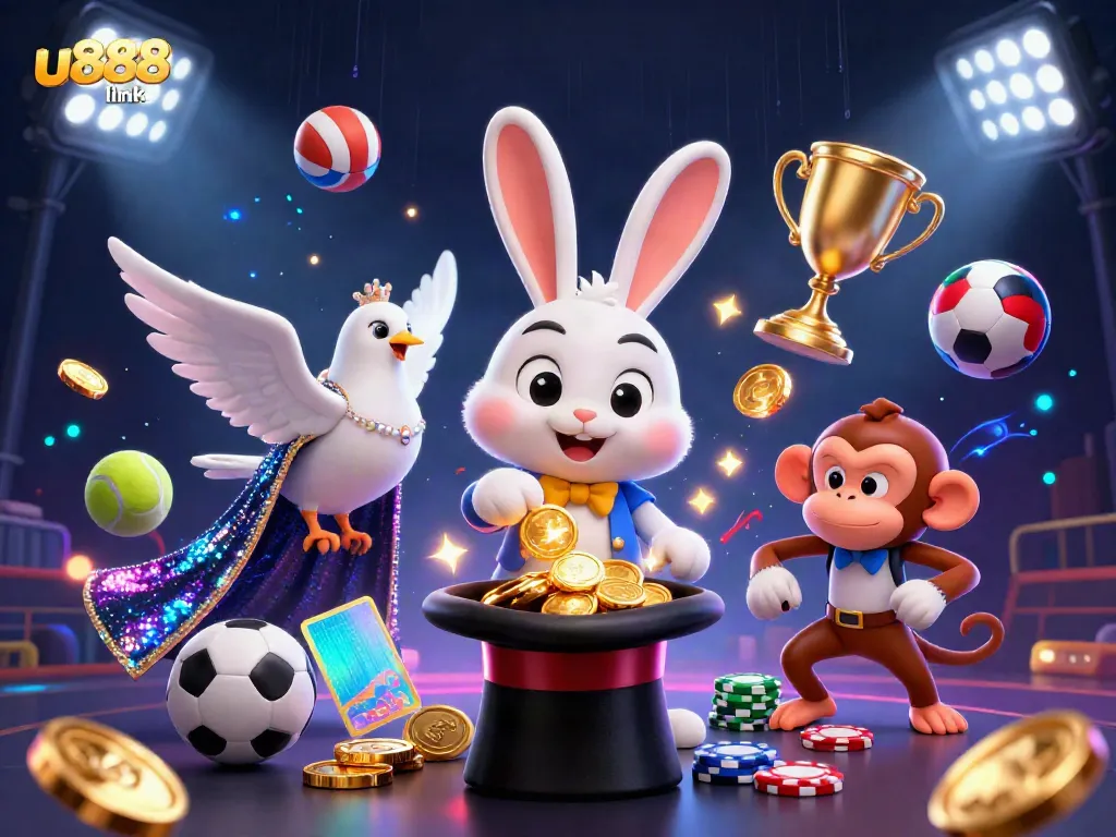 Experience thrilling gameplay with the u888 link, featuring magical characters in a vibrant casino scene.