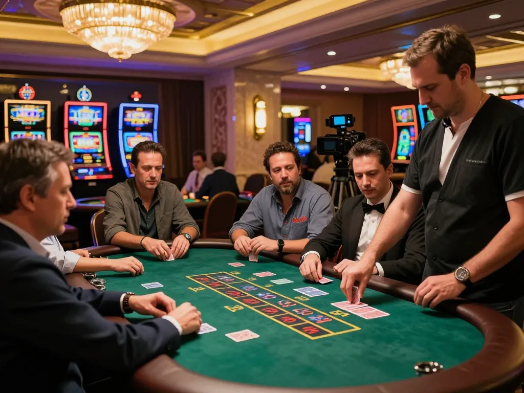 Players engaging in a thrilling blackjack game at ONE88's casino, showcasing excitement and strategic gameplay.
