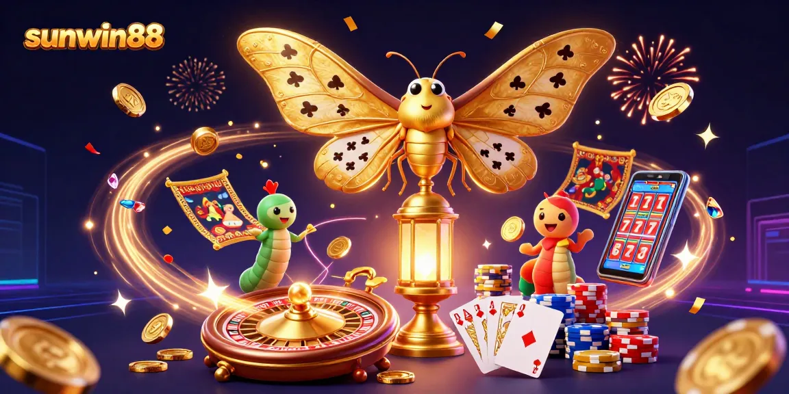 Experience excitement at sunwin88 with vibrant games, spinning roulette, and golden winnings.