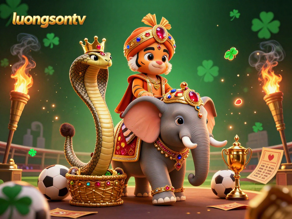 Experience thrilling sports betting action with luongsontv's vibrant 3D cartoon illustration showcasing epic gameplay.