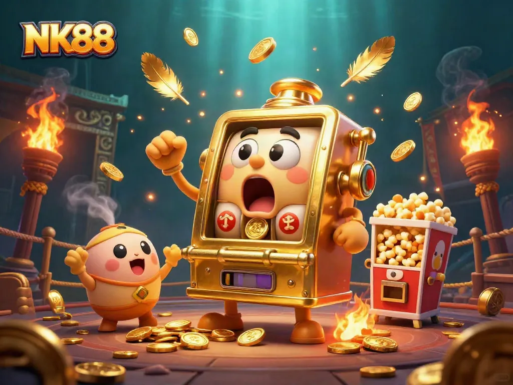 Experience jackpot excitement at NK88 with a lively golden slot machine and engaging game elements
