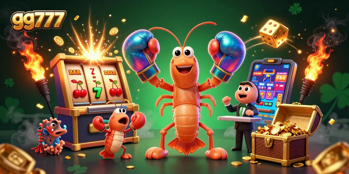 Experience thrilling gameplay with gg777 and vibrant characters in a dynamic casino illustration.