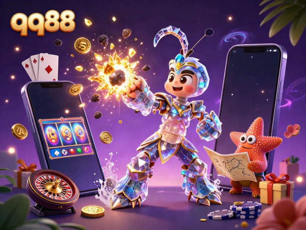 Engage with qq88's thrilling gameplay, where galactic characters navigate a vibrant world of gems and coins.