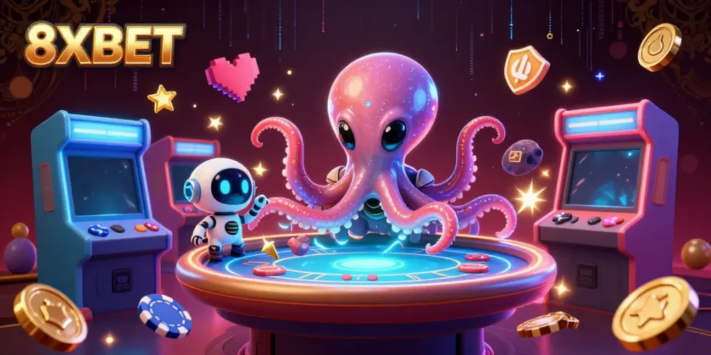 Engage with exciting gameplay at 8XBET with alien characters and fun animations.