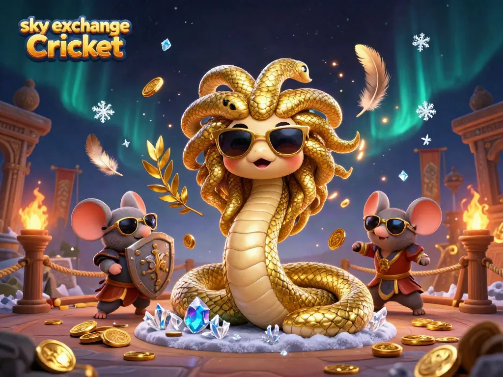 Experience thrilling sky exchange Cricket action in this vibrant 3D fantasy scene.