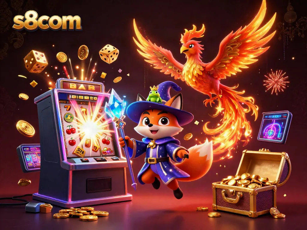 Experience thrilling gameplay at s8com with a mystical wizard fox and dazzling casino elements.