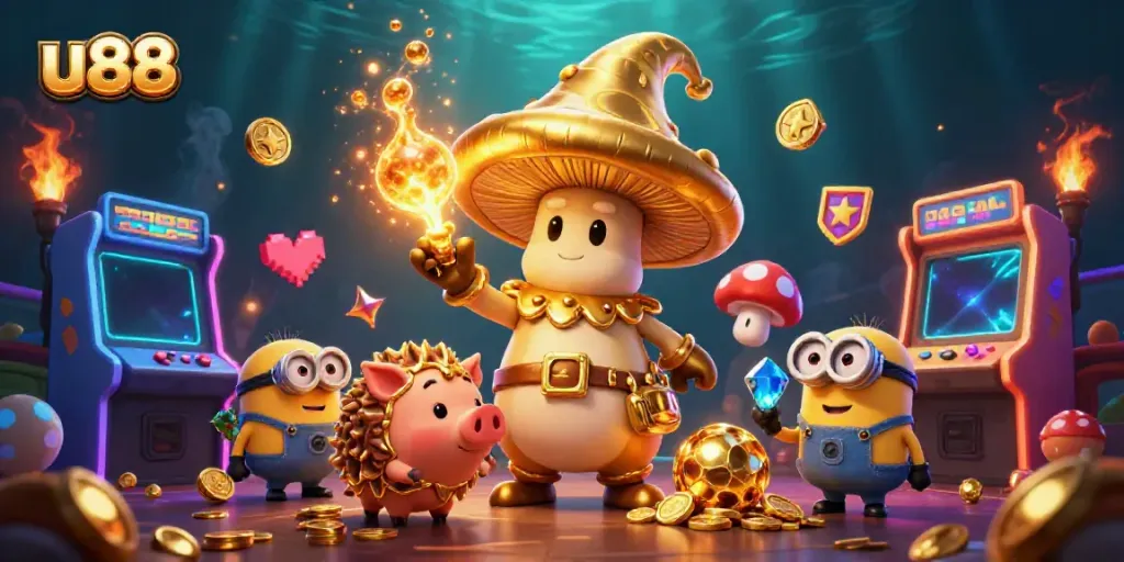 Experience the exciting world of u88 casino with vibrant characters and dynamic game elements.