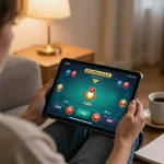 Engaging poker game on tablet showcasing 789club interface, highlighting responsible gaming