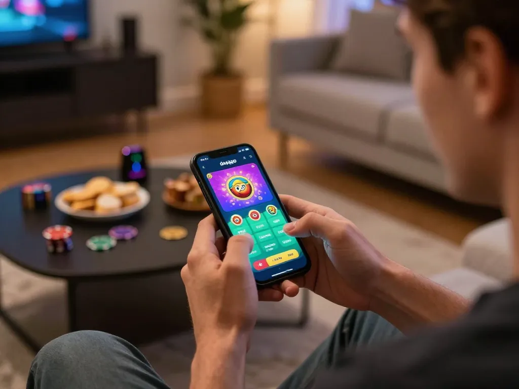 Engaging in a lively betting experience on the dagago app while enjoying a casual home atmosphere