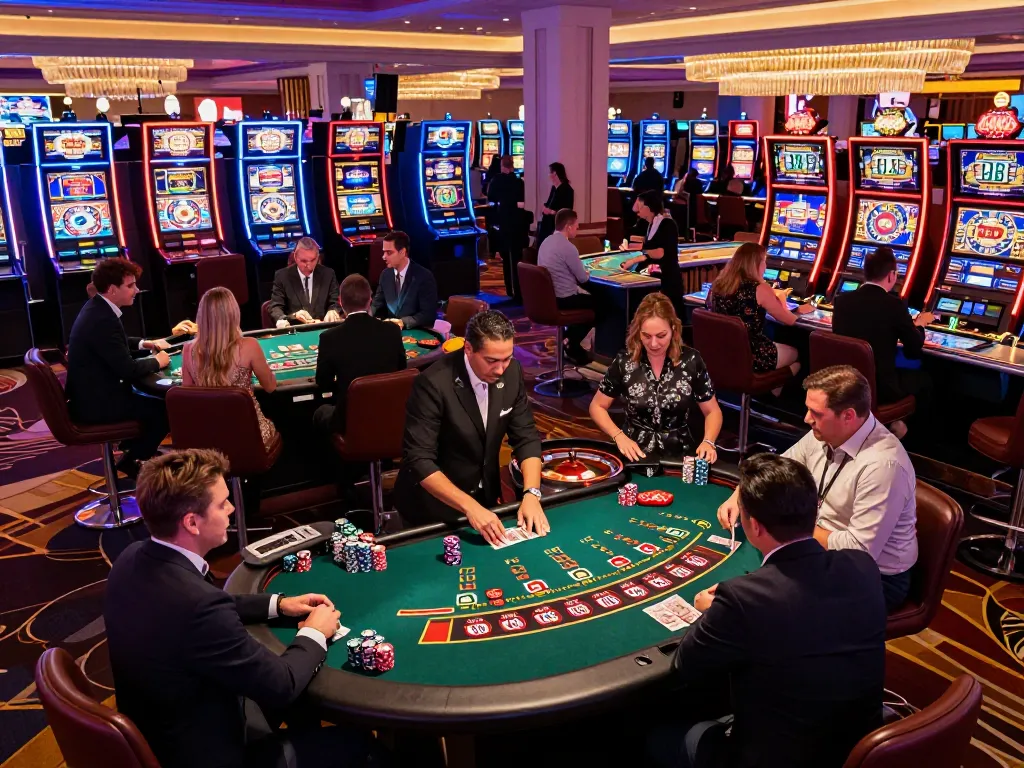 Players engaging at the Las Vegas casino tables, showcasing sunwin-themed excitement and betting strategy in action.