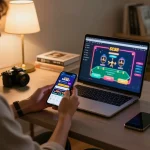 Engaging in online gaming with SC88 BET app on smartphone for a strategic gambling experience.