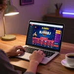 Engaging online gaming with BJ88BJ, showcasing a user placing bets on a laptop.