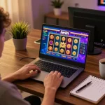 Engaging player experiences iwin game session on a laptop during online casino gaming