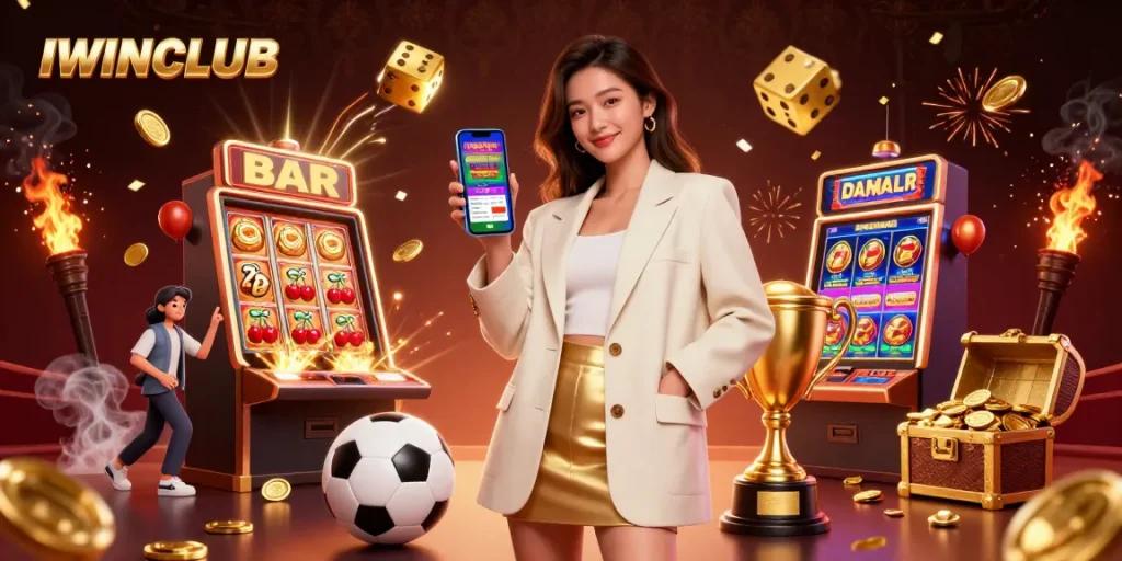 Experience thrilling gaming at IWINCLUB with vibrant interactive casino elements and a dynamic atmosphere.
